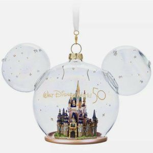 Cinderella Castle Glass Mouse Icon Ornament Walt Disney World 50th Anniversary